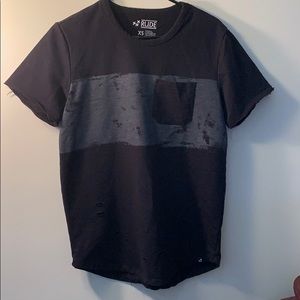 Rude Distressed grey black shirt